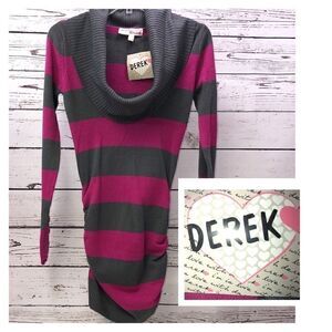 Derek Heart NWT Striped Magenta/Gray Sweater Dress